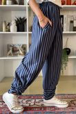 The Sunday Morning Stripe Twist Pant Navy Denim